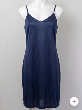 Gap Navy Blue Sheer Slip Dress V Neck Camisole Mini Shift Dress Women’s Medium